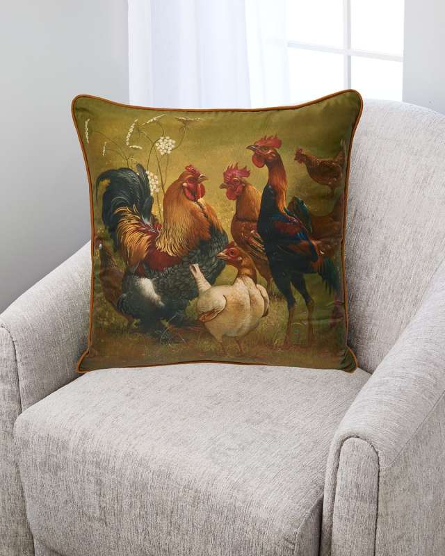 Chickens Silk Pillow